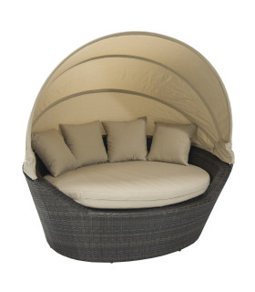 Диван MINI MUSE с навесом 160x130x70см, тёмно-коричневый/бежевый