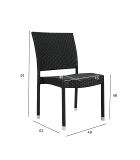 Стул WICKER-3, чёрный