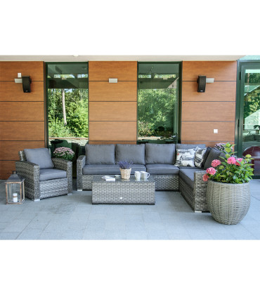 Mooduldiivan GENEVA 2-kohaline 132x81xH78cm, vasaku käetoega, hall