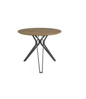 Ümmargune söögilaud COLT tamm/must 90 cm