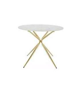 Ümmargune söögilaud AZALIA ceramic valge 90 cm