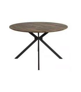 Ümmargune söögilaud ASTER pähkel vintage/must 120 cm