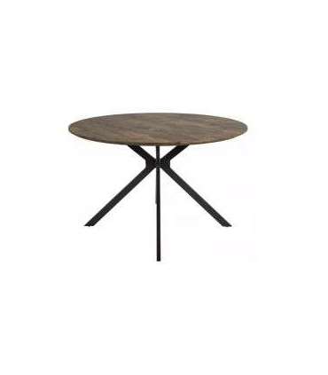 Ümmargune söögilaud ASTER pähkel vintage/must 120 cm