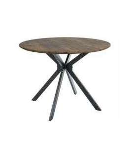 Ümmargune söögilaud ASTER pähkel vintage/must 100 cm
