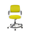 Детский рабочий стул ROOKEE 64x64xH76-93см, сиденье и спинка с обивкой, цвет: горчично-жёлтый, белый пластиковый корпус