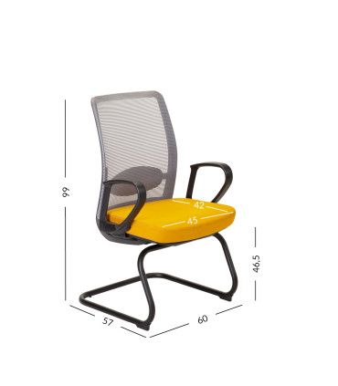 Klienditool ANGGUN, kollane/hall