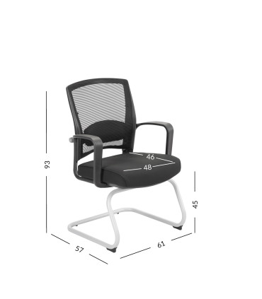 Стул для посетителей FULKRUM 61x57xH93см, черный
