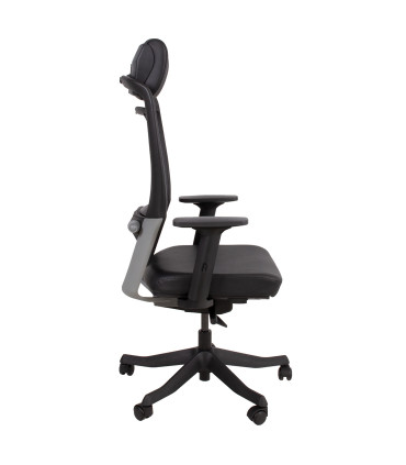 Рабочий стул FULKRUM 62x70xH97-107см, черная кожа