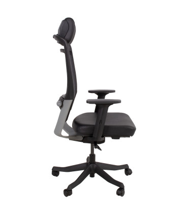 Рабочий стул FULKRUM 62x70xH97-107см, черная кожа