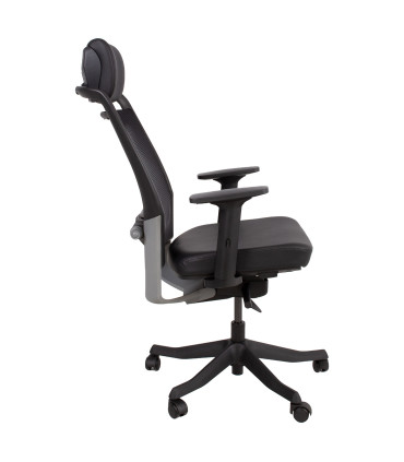 Рабочий стул FULKRUM 62x70xH97-107см, черная кожа