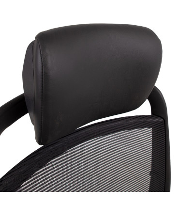 Рабочий стул FULKRUM 62x70xH97-107см, черная кожа