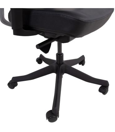 Рабочий стул FULKRUM 62x70xH97-107см, черная кожа