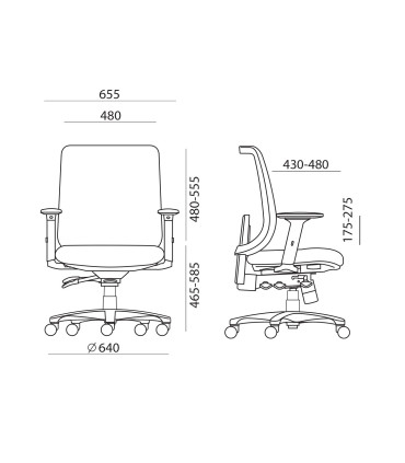 Рабочий стул SAGA черный / серый