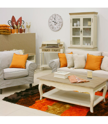 Туалетный столик SAMIRA 80x48xH101см, антично-белый/натуральный