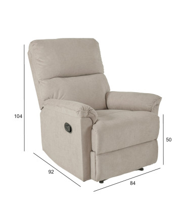 Tugitool GUSTAV manuaalne recliner 80x92xH104cm, taupe