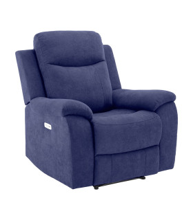 Кресло-реклайнер MILO 97x96xH103см, с электрическим механизмом, синий