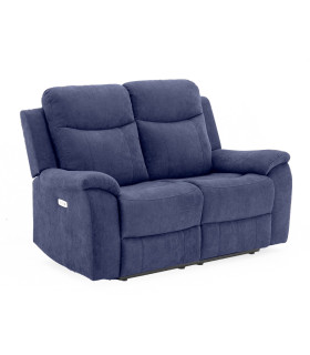Диван-реклайнер MILO 2-местный 155x96xH103см, с электрическим механизмом, синий