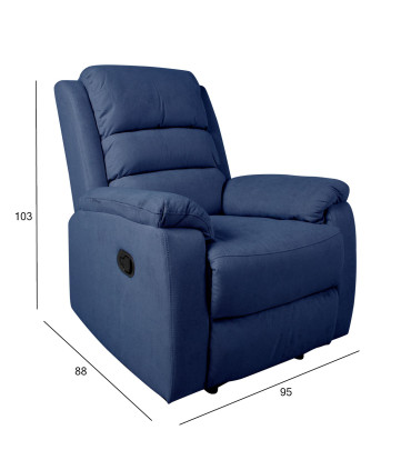 Кресло-реклайнер MANUEL, ручной механизм, темно-синий