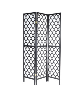 Ширма ORIENTAL 3 - створчатая, 130,5x2xH179cм, рама: сосна, цвет: чёрный