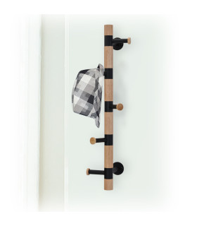 Seinanagi FOREST 5-konksuga 16,5x20xH60cm, materjal: puit / teras, värvus: naturaalne / must