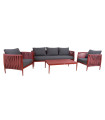 Комплект садовой мебели BREMEN стол, диван и 2 стула, красный