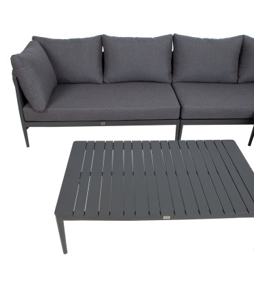 Комплект садовой мебели BREMEN стол и угловой диван, серый
