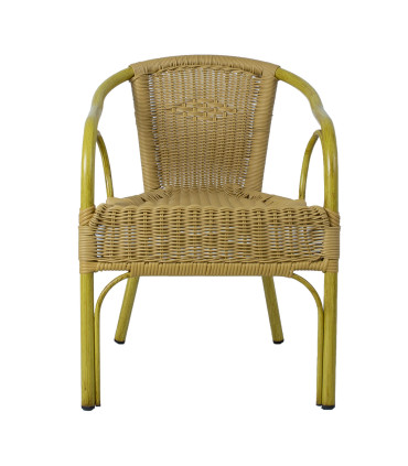 Стул BAMBUS 56x63xH76см, бежевое плетеное сиденье, бамбуковая алюминиевая рама