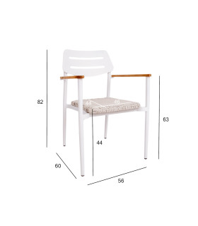 Садовый стул WALES 56x60xH82см, белый