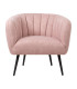 Кресло TUCKER 78x71xH69см, розовая ткань, черные металлические ножки