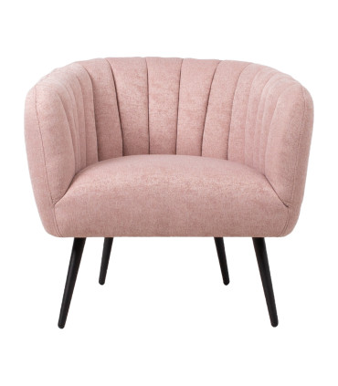 Кресло TUCKER 78x71xH69см, розовая ткань, черные металлические ножки
