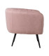 Кресло TUCKER 78x71xH69см, розовая ткань, черные металлические ножки