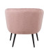 Кресло TUCKER 78x71xH69см, розовая ткань, черные металлические ножки