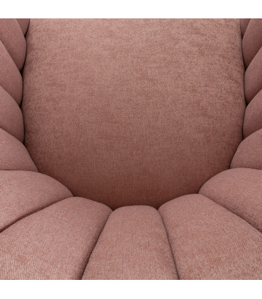 Кресло TUCKER 78x71xH69см, розовая ткань, черные металлические ножки