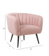 Кресло TUCKER 78x71xH69см, розовая ткань, черные металлические ножки