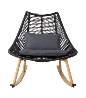 Kiiktool HELSINKI must 84x102xH97cm, alumiiniumraam, plastikust nöörpunutis