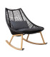 Кресло-качалка HELSINKI 84x102xH97см, рама: алюминий, с плетеной черной веревкой