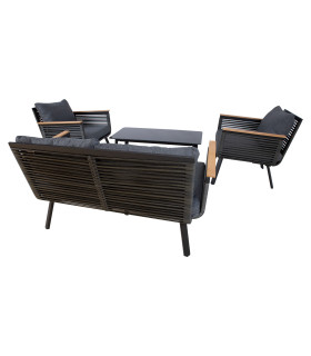Aiamööblikomplekt MALAGA laud, diivan ja 2 tooli