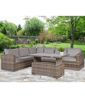 Комплект садовой мебели ZURICH стол, угловой диван