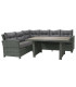 Комплект садовой мебели PAVIA стол, угловой диван, темно-серый