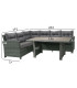 Комплект садовой мебели PAVIA стол, угловой диван, темно-серый