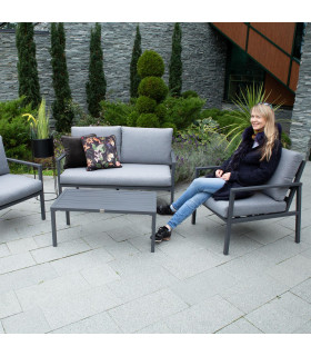 Садовая мебель ADRIO стол, диван и 2 стула, тёмно-серый