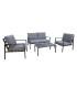 Садовая мебель ADRIO стол, диван и 2 стула, тёмно-серый