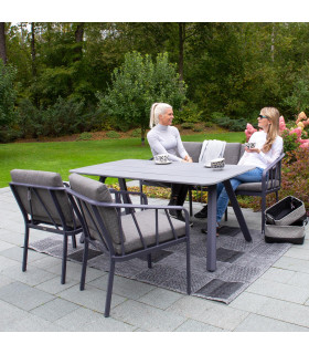 Комплект садовой мебели KAHLA стол, диван и 2 стула, серый