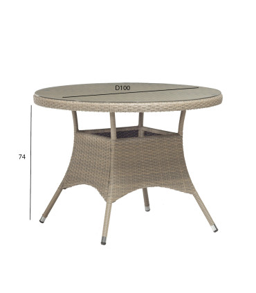 Laud LARACHE D100xH74cm, beež