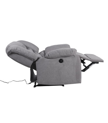 Tugitool CYRUS recliner, hall, 99x95xH102cm, polüesterkangas, puit, vineer, metall