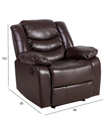 Tugitool DIXON manuaalne recliner 99x95xH102cm, tumepruun