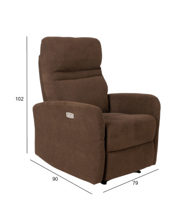 Tugitool recliner SAHARA pruun, 79x90xH102cm, vineer, metall