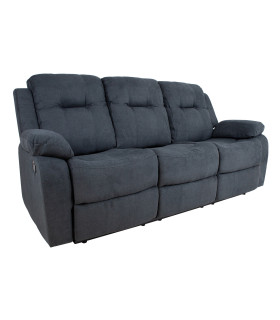 Diivan DIXON 3-kohaline recliner, 210x95xH102cm, tumehall, polüesterkangas, vineer, metall