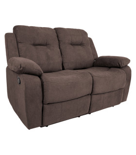 Diivan DIXON 2-kohaline recliner, 155x95xH102cm, pruun, polüesterkangas, vineer, metall