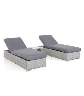 Комплект шезлонгов ASCOT со столиком, серый